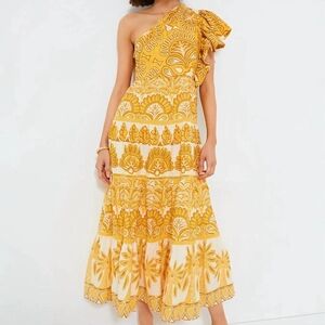 FARM RIO Ainika Tapestry One Shoulder Dress